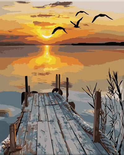 Nostalgia Puesta de Sol Pintor Numerico